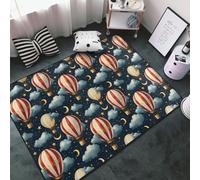 Starry Sky Hot Air Balloons Print Area Rugs for Living Room Bedroom, Washable Soft 3x5 Throw Rugs Non Slip Carpet for Bedroom Decor Aesthetic 60x39 inches