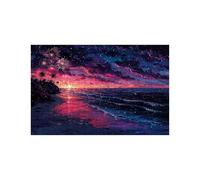 Starry Sky Jigsaw Puzzles for Adults 5000, Wooden 5000 Piece Jigsaw Puzzles for Adults Beach, Educational Puzzle Games for The Whole Family Together, Puzzle for Wall Art Home Decor 42x64 In LZPT-02001