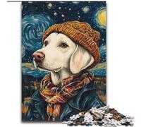 Starry Sky Labrador 1000 Pieces Jigsaw Puzzle for Adults& Teens, Challenging Game And Family Play Artists Collection, Fine Art for Age 14 Years Up (26x38cm)