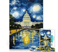 Starry Sky Landscape 1000 Piece Jigsaw Puzzle for Teenagers Brain Challenge Toy Relax Time Precise Cut Art Display 50x75cm