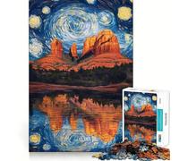 Starry Sky Landscape Adults Puzzles 1000 Piece Jigsaws Mind Exercise Toy Relaxed Mind Design Assembly Santa Wish Gift 38x26cm