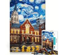 Starry Sky Landscape Jigsaw Puzzles 1000 Pieces for Teenagers Thought Toy Shared Fun Precise Edge Santa Wish Item 38x52cm