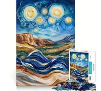 Starry Sky Landscape Jigsaw Puzzles 1000 Pieces for Teenagers Thought Toy Shared Fun Precise Edge Santa Wish Item 50x75cm