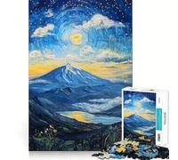 Starry Sky Landscape Jigsaws 1000 Pieces for Adults Mind Exercise Toy Stress Relief Design Assembly Elegant Gift 38x26cm