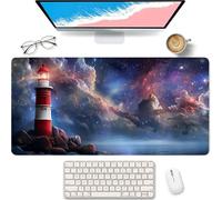 Starry Sky Large Mouse Mat 900x400x3mm, Lighthouse Gaming Mouse Pad 3-4528 | Mousepad with Anti-Slip Rubber Base, Improved Precision and Speed, Desk Mat for for Home Office Work, Gifts for Man