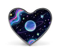 Starry Sky Lavender Lapel Pin Heart Brooches And Pins - Metal Badge for Shirts, Jackets, Hats | Durable Fashion Accessory & Gift for Men, Women, Events, Starry Cosmos, Love form