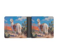 Starry Sky Lavender Leather Bifold Wallet with 2 Hidden Pockets 6 Card Slots Slim Wallets for Cash, Cards, And ID, White Alpaca, One Size, Modern