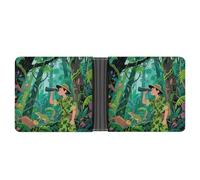 Starry Sky Lavender Leather Bifold Wallet with 2 Hidden Pockets 6 Card Slots Slim Wallets for Cash, Cards, And ID, Tropical Rainforest, One Size, Modern