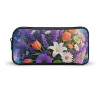 Starry Sky Lavender Pencil Case - Large Aesthetic Makeup Bag Multi-Purpose Pencil Pouch Cute Cosmetic Bag with Zipper Closure for Office, Home, Study & Travel