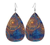 Starry Sky Mandala Print Teardrop Dangle Earrings Elegant Women Fashion Jewelry Valentine'S Festival Wear