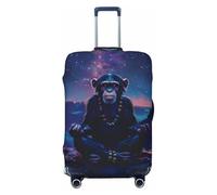 Starry Sky Meditating Chimpanzees Travel Luggage Covers - Elasticity Suitcase Covers Protector for Luggage 18-32 Inch
