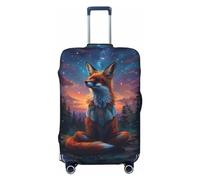 Starry Sky Meditating Fox Travel Luggage Covers - Elasticity Suitcase Covers Protector for Luggage 18-32 Inch