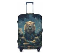 Starry Sky Meditating Lion Travel Luggage Covers - Elasticity Suitcase Covers Protector for Luggage 18-32 Inch