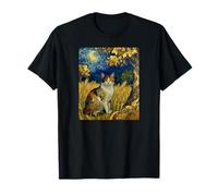 Starry Sky Moonlight and A Calico Cat Among The Wheat Fields T-Shirt