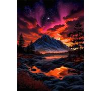 Starry Sky Mountain 50 Piece Jigsaw Puzzle for Adults, Creativity, Challenging and Difficult Puzzle, Brain Teaser Puzzles for Adults 50 Pieces for The Whole for Women, Men