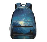 Starry Sky Mountains Print Background Backpack School Bag Travel Rucksack for Students Man Woman, Laptop Backpack Casual Daypack for Travel/College/Work