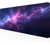 Starry Sky Mouse Mat 1000x400x3mm Large Gaming Mouse Pad Black Keyboard Mat Stitched Edges, Non Slip Rubber Base, Waterproof Soft Cloth, Computer Accessories for Home Office Decor, Gifts PjY3816 7-R