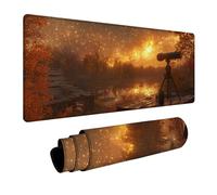 Starry Sky Mouse Mat 28x16in, Gaming Mouse Pad Landscape, Desk Mat with Non-Slip Rubber Base, Gaming Accessories, Mousepad with Stitched Edge, Office Accessories Keyboard Mousepad, for Laptop Z-2918