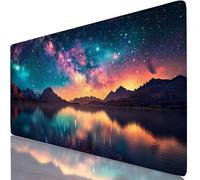 Starry Sky Mouse Mat 700x300x4mm XXL Gaming Mouse Pad Mountain Ultra-Smooth Fabric Surface for Precision, Anti-Fray Stitched Edges, Non-Slip Rubber Base, Long Computer Keyboard Mat, PC, Gamer W6-497