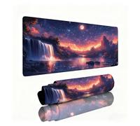 Starry Sky Mouse Mat Fall Gaming Mouse Pad Desk Pad 1000x500x3mm, Non-Slip Desk Mat Large, Waterproof Soft Cloth, Durable Stitched Edges, Table Protector for Office and Home, Decor Accessories 0B-476