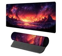 Starry Sky Mouse Mat, Mouse Pad 900x400x3mm, Desk Mat Large, XXL Gaming Mousepad, Desk Accessories Keyboard Pad, Office Accessories Gaming Mousemat, for PC Laptop Office Large Mousemat, Red 6-6899