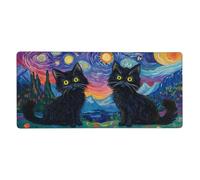 Starry Sky Mouse Pad 1600 x 800 mm Large Mouse Mat Cat Desk Mat with Water Resist Surface，XXL Mousepad with Anti-Slip Rubber Base，Extended Gaming Mouse Pads for Desktop Decor，Gift for Women/Men M1239