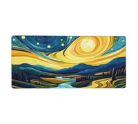 Starry Sky Mouse Pad 800 x 300 mm Large Mouse Mat Landscape Desk Mat with Water Resist Surface，XXL Mousepad with Anti-Slip Rubber Base，Extended Gaming Mouse Pads for Desktop Decor，Gift Women/Men M1258
