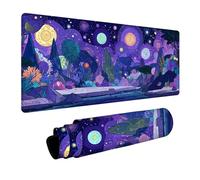 Starry Sky Mouse Pad Large, Night View Gaming Mouse Mat 24x12in, Desk Mat with Stitched Edge, XXL Mousepad Non-Slip Rubber Base, Office Accessories, Keyboard Pad, for PC Gaming Accessories A-2127