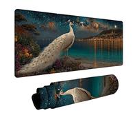 Starry Sky Mouse Pad Large, Peacock Gaming Mouse Mat 64x32in, Desk Mat with Stitched Edge, XXL Mousepad Non-Slip Rubber Base, Office Accessories, Keyboard Pad, for Computers Gaming Accessories C-5350