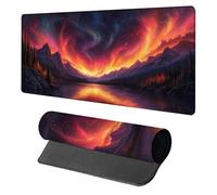 Starry Sky Mouse Pad, Mouse Mat 600x300x3mm, Stitched Edge Design XXL Desk Mat Large, Desk Accessories Gaming Mousemat, Office Accessories Keyboard Pad, for Gaming Office Large Mousepad, Orange L-4508