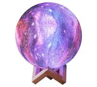 Starry Sky Night Light 3D Moon Lamp with Remote Control, USB Rechargeable & Plug-In, Bedside Pat Light for Kids Adults, Nursery Room Decor, Baby Sleep Aid, Gift Idea