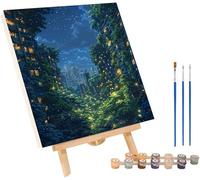 Starry Sky Paint by Numbers for Adults, Paint by Numbers on Canvas Architecture, DIY Oil Painting Arts and Crafts Kit Acrylic Pigment Drawing Paintwork, Hobbies for Women, Room Decor 32x44in X-7879