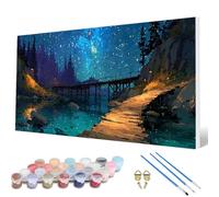 Starry Sky Paint by Numbers for Adults, Paint by Numbers Tree Pattern Design Painting Kits, Acrylic Painting Kit with Brushes Adult Crafts for Room Decor, Wall Art, Gifts 20X40Inch -hcw25076JLZH