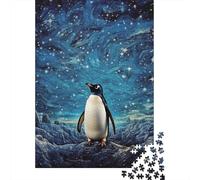 Starry Sky Penguin 1000 Piece Jigsaw Puzzle Jigsaw Puzzle for Adults Paper 1000pc Jigsaw Puzzle Set Night Scene Gift Home Decor Family Activity 38x26cm/1000pcs