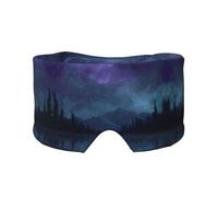 Starry Sky Print Sleep Eye Mask with Earmuffs - Block Out Light Contoured Night Blindfold Eye Sleeping Mask with Ear Cover for Men Women Side Sleeper Night Gift