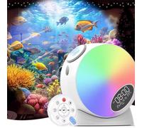 Starry Sky Projector Light, Colorful Ambient Light with Time and Temperature Display, 13 Film Discs, Automatic Shutdown & Alarm for Relaxation and Parties