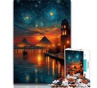 Starry Sky Pyramid Jigsaw Puzzles for Adults 1000 Jigsaws,Family Game Stress Reliever Difficult Challenge Secret Santa Gifts 38x26cm