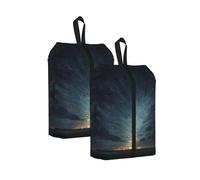 Starry Sky Radiation Printed Travel Shoe Storage Bag Waterproof Jacquard Fabric is Lightweight, with Strong Handle and Central Zipper.