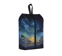Starry Sky Radiation Printed Travel Shoe Storage Bag Waterproof Jacquard Fabric is Lightweight, with Strong Handle and Central Zipper.