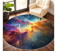 Starry Sky Round Rug 60cm, Universe Circle Rug, Milky Way Area Rugs, Washable Circle Carpet for Living Room Dining Room Bedroom Hallway Under the Coffee Table