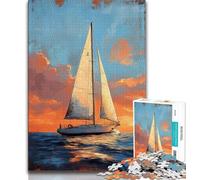 Starry Sky Sailboat 1000 Pieces Jigsaw Puzzles for Adults And Teens,Toys Educational Games Stress Relieving Suitable for Desktop Decoration (38x26cm)