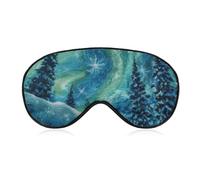 Starry Sky Snowflakes Borealis Snowy Blackout Sleep Mask for Side Sleeper Soft Covers for Travel Essentials Nap