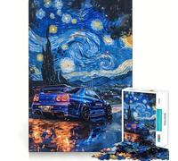 Starry Sky Sports Car Jigsaw Puzzle 1000 Piece for Teenagers Recall Upgrade Relax Mind Clear Cut Fine Art Piece 38x52cm