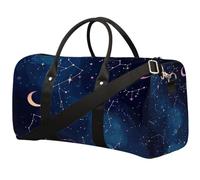 Starry Sky Star Chart Moon Foldable Travel Duffle Bag Waterproof Sports Gym Bag with Shoulder Straps