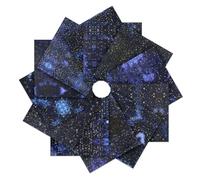Starry Sky Star Fabric 12pcs, 25 * 25cm - Space Theme Starry Night Constellation Nebula Printed Fabric Squares Quilting, Galaxy Precut Cloth Bundles for Patchwork, Sewing Project, Christmas DIY Craft