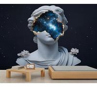 Starry Sky Statue Mural Art Star Sculpture Wallpaper Abstract Art Wall Mural Giant Home Living Room Dining Room Wall Decor Poster (Non-self-Adhesive)