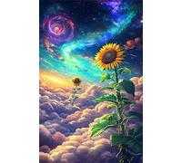 Starry Sky Sunflower Jigsaw Puzzles for Adults 500 Pieces Educational Toys Challenging Game 500 Piece Puzzles for Adults for The Whole for Women Gifts for Men