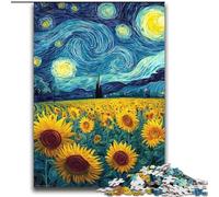 Starry Sky Sunflower Jigsaw Puzzles for Teenagers 2000, Challenging Game Toys Every Piece Is Unique - Challenging Family Fun Game (70x100cm)