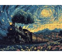 Starry Sky Train Puzzle - 3000 Piece Jigsaw Puzzles for Adults - The Back Features Printed Letter Guides - and The Pieces fit Together Snugly - Wooden Puzzles for Adults 48.0 X 31.9 Inch s7h-981
