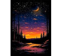 Starry Sky Tree 50 Piece Jigsaw Puzzle for Adults, Creativity, Challenging and Difficult Puzzle, Brain Teaser Puzzles for Adults 50 Pieces for The Whole for Women, Men